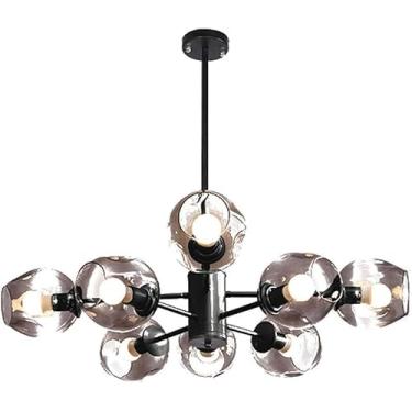 Imagem de Nordic Modern Sputnik Lustre 10 Luzes Lustre Mid Century Pingente Iluminação Industrial Luz De Teto Para Cozinha Sala De Jantar Sala De Estar, Black, 10 Lights