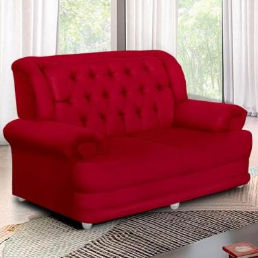 Imagem de Sofá 1,50m 2 Lugares Suede Finlândia Vermelho - Sofá Casa