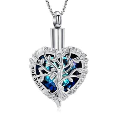 Imagem de Auri Lane Colar memorial árvore da vida amor eterno para cinzas – pingente de lembrança de aço inoxidável para mulheres