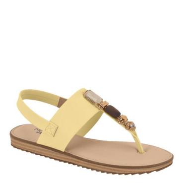 Imagem de Sandália Rasteira Feminina Modare Pedrarias Conforto 7141120, Manteiga