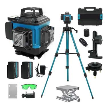 Imagem de FINYQBET Nível Laser 4D 16 Linhas Verde Profissional, Autonivelamento ±3°, Bateria 5000mAh com Controle Remoto, Ideal para Alvenaria, Reformas Domésticas e Construção Civil