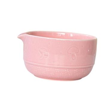 Imagem de IEUDNS Tigela de cerâmica japonesa Matcha Chawan com bico para servir chá tradicional japonês, Rosa
