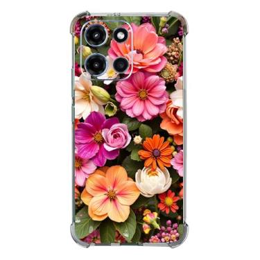 Imagem de Beaucov Capa para Moto G 2025, lindas flores coloridas, proteção contra quedas, à prova de choque, capa protetora de corpo inteiro TPU resistente a arranhões para Motorola Moto G 2025