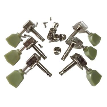 Imagem de Colaxi 6x Peças de afinação de guitarra, afinadores de guitarra, botões de cabeça de máquina, conjunto de chaves de afinação de cordas
