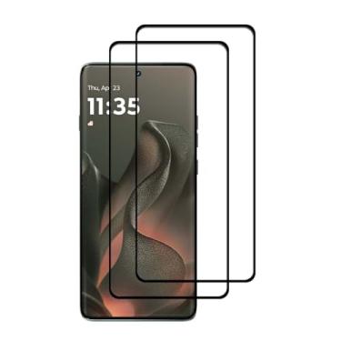 Imagem de UPONEW Pacote com 2 protetores de tela de vidro temperado preto para Motorola Moto Edge 2025