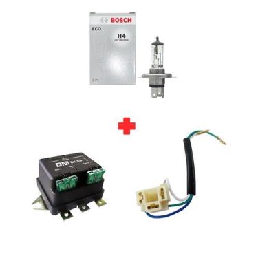 Imagem de Kit Lampada H4 100/90W 12V + Rele Duplo 40A + Soquete 3Vias - BOSCH