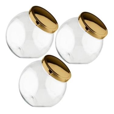 Imagem de Kit 3 Pote Baleiro Plástico 1,2LT Multiuso Organizador Tampa de Rosca 