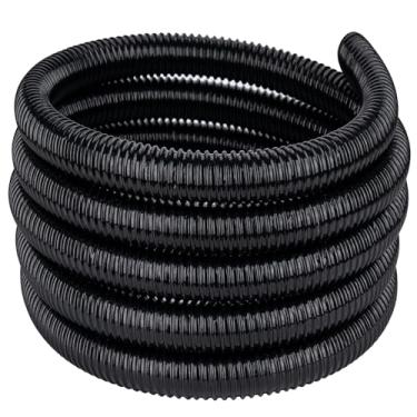 Imagem de Tubo de lagoa 5 cm × 6 m - Mangueira de PVC flexível ondulada preta, à prova de dobras e forte para lagoas de jardim, mangueira de tanque de bomba de depósito de cachoeira