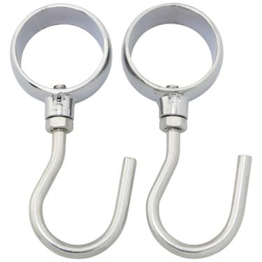 Imagem de FMHXG 2 peças de ganchos de manga de aço inoxidável engrossados tubo de 25 mm em forma de J gancho de poste de armário de garagem industrial para copos de cozinha