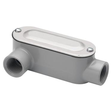 Imagem de OHLECTRIC Corpos de conduíte rígido de alumínio de 5 cm tipo LR – Roscado com tampa e junta – Versátil para uso industrial, comercial e externo – listado na cUL