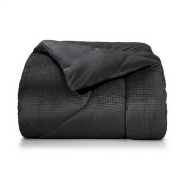 Imagem de Edredom Plush Premium Dupla Face Lugano - Hedrons, Ônix, Casal