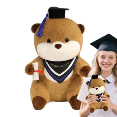 Imagem de Pelúcia De Formatura | Decoração para Sala com Lontras Macias,Pelúcia Realista Com Chapéu E Diploma Para Decoração De Quarto E Festa De Aniversário