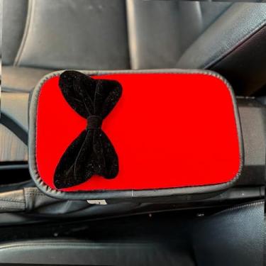 Imagem de MINGZAIQIPEI Almofada para console central de carro universal, laço macio à prova d'água capa de console central de carro protetor de caixa de assento de braço para a maioria dos veículos SUV caminhão