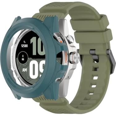 Imagem de QHBAMD Pulseiras de relógio de silicone compatíveis com Ticwatch Atlas, com capa de PC, macia, respirável, impermeável, pulseira esportiva para Ticwatch Atlas