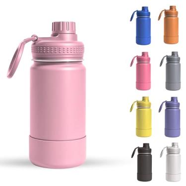 Imagem de Garrafa Térmica Infantil - 350ml, Aço Inox 304 Parede Dupla de Isolamento 24horas Gelado, Tampa Rosca De Segurança, Anti Vazamento, Base Silicone AntiDerrapante, BPA Free (Rosa Bebê)