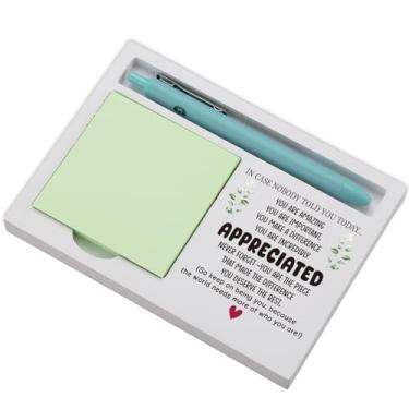 Imagem de You are Appreciated Porta-notas adesivas para mesa, presente de incentivo para professor, enfermeira, colega de trabalho, assistente social, organizador de bloco de notas de afirmação de agradecimento
