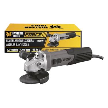 Imagem de Esmerilhadeira Angular Profissional 4.1/2" 1000W 127V Fasterr Tools FST083 para Corte e Polimento