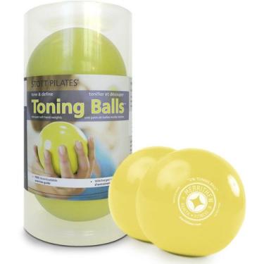 Imagem de STOTT PILATES Bola de tonificação, pacote com dois (limão), 900 g cada