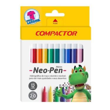 Imagem de Caneta Hidrográfica Compactor Neo-Pen 12 Cores Mirin