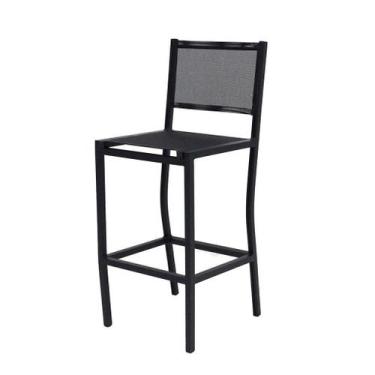 Imagem de Banqueta Alta Frésia em Alumínio e Tela Sling para Bancadas de Cozinha