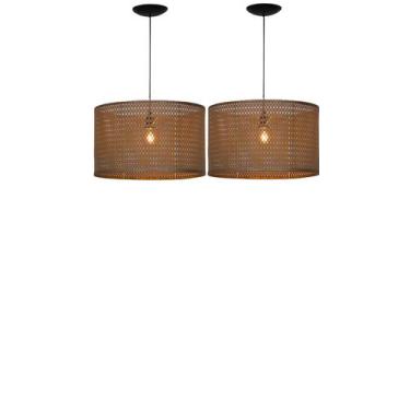 Imagem de Kit Com 2 Luminárias Pendente 30x20cm Design Moderno - Dmob, Marrom si