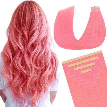 Imagem de Fita adesiva em extensões de cabelo DOORES Real Human Hair 16 polegadas rosa