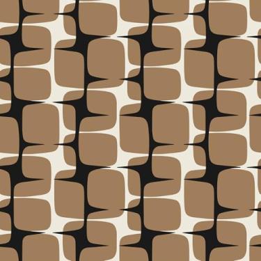 Imagem de VEELIKE Papel de parede geométrico retangular abstrato boho moderno papel de parede de meados do século 17,7 x 354 polegadas autoadesivo geométrico papel de parede removível art déco para quarto e