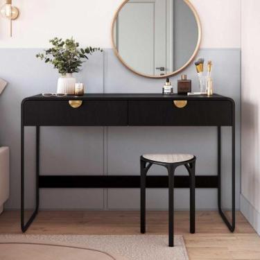 Imagem de Escrivaninha com Gavetas Puxadores Orgânicos e Pés em Metal - Artesano