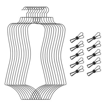 Imagem de Aueabc Pacote com 10 cabides de biquíni preto em forma de corpo inteiro de metal
