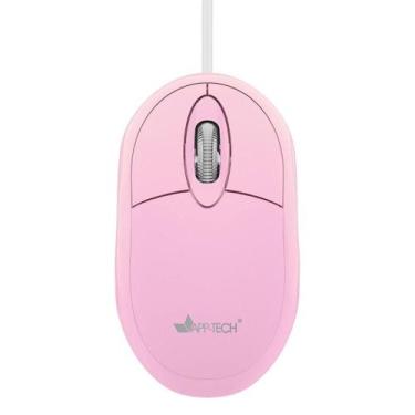 Imagem de Mouse Óptico Usb Rosa Pastel, 1200Dpi, Mf106 App-Tech - App Tech