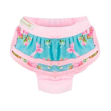 Imagem de Calcinha Bonito pra Cachorro Babado Floral Rosa para Cães - M