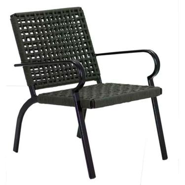 Imagem de Poltrona Corda Náutica Porto Rico Alumínio Varanda Edícula Verde