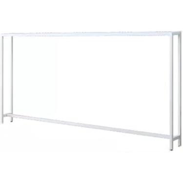 Imagem de Mesa De Console De Duas Camadas, Mesa De Salão, Mesa Lateral, Mesa De Sofá De Sala De Estar, Atrás Da Cama Prateleira Dupla, White, 100x15x75cm