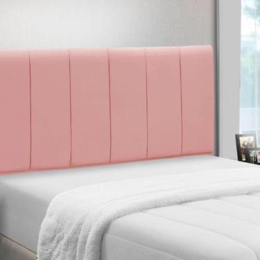 Imagem de Cabeceira Solteiro Estofada Madeira Cama Box Camila - D'Julia, Rosa