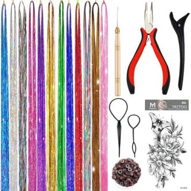 Imagem de Kit de enfeites de cabelo YUUYEE Fairy Hair Extensions 2760 fios