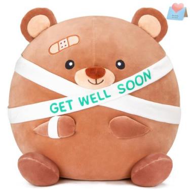 Imagem de Bicho de pelúcia Houwsbaby Get Well Soon Teddy Bear 30 cm marrom