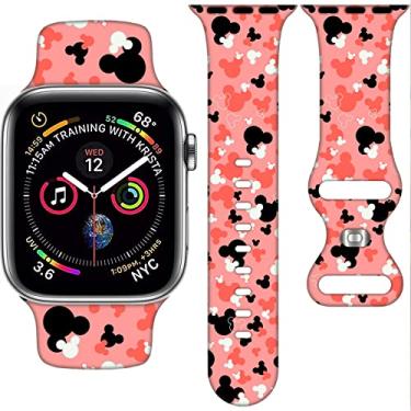 Imagem de AXCOFYER7 Pulseira De Desenho Animado Compatível Com Apple Watch 38 Mm/40 Mm/41 Mm/42 Mm/44 Mm/45 Mm/46 Mm, Pulseiras Fofas Substituição Para As Séries 10, 9, 8, 7, 6, 5, 4, 3 Se2, Silicone Iwatch F