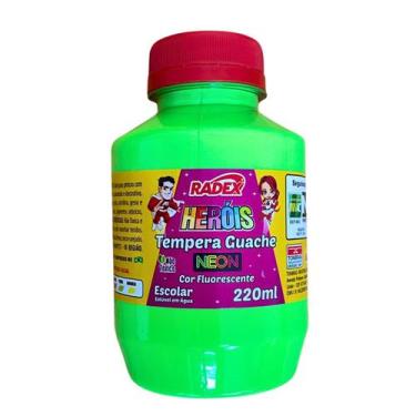 Imagem de Tinta Tempera Guache Neon Potão 220ml Colorido Escolar Infantil Fluore
