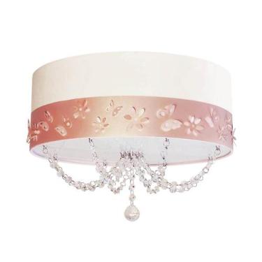 Imagem de Luminária Infantil Quarto Menina Com Cristal 50cm Branco - Tom Luz