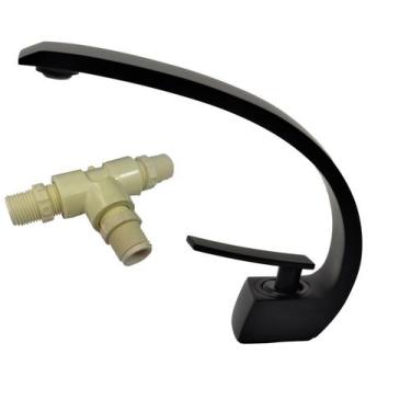Imagem de Torneira Monocomando para Banheiro Lavabo Preta Fosco Black Matte com 