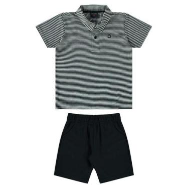 Imagem de Conjunto Polo e Bermuda Infantil Guloseima, Preto, 8