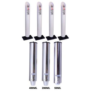 Imagem de Kit 4 Coletores Individuais Água PVC + 1 Dispenser Redondo 200ml + 1 D