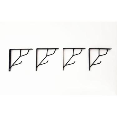 Imagem de Suporte Mão Francesa Prateleira em Ferro Cor Preto 4 Unidades - Multi 