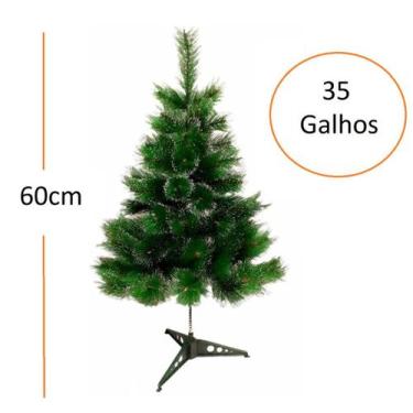 Imagem de Árvore De Natal Pinheiro Luxo Pequena 60cm 35 Galhos - D' Presentes, N