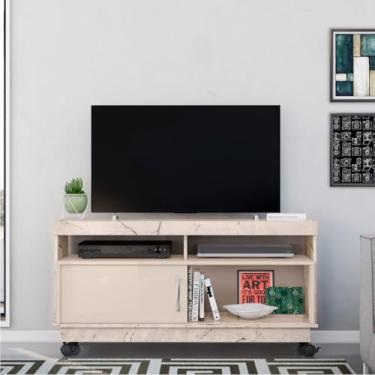Imagem de Rack para Tv 50 polegadas Sala de Estar Estante Bancada Luxo (Calacata)