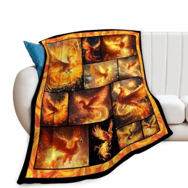 Imagem de Kylora Cobertor Phoenix Mítico Phoenix Cobertores aconchegantes de flanela de lã pelúcia leve roupa de cama fantasia amante presentes para homens mulheres adultos para sofá decoração de sofá cama 101