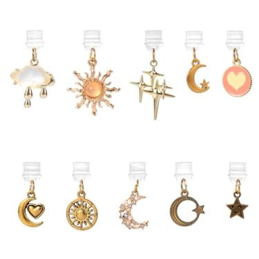 Imagem de 10un. Charm Tampão Anti-pó para Kindle, Padrão Estrela Lua Fofos Pendentes Protetores para E-Readers Livros Mulheres Professoras & Estudantes