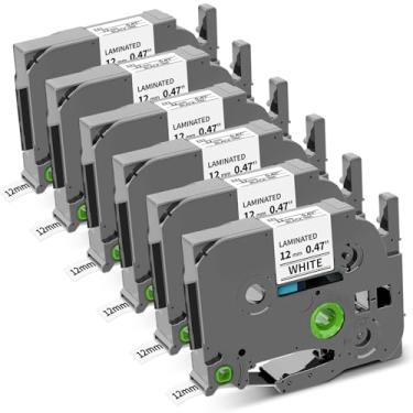 Imagem de COLORWING Substitua para Brother Label Maker Tape P Touch Label Tape TZe TZ 12 mm 0,47 branco laminado TZe-231 TZe231 Ptouch refil para PT-H110 D220 D210 1280 1290 1880 2040, preto sobre branco