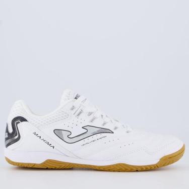 Imagem de Chuteira Joma Maxima Futsal Branca e Prata, 40