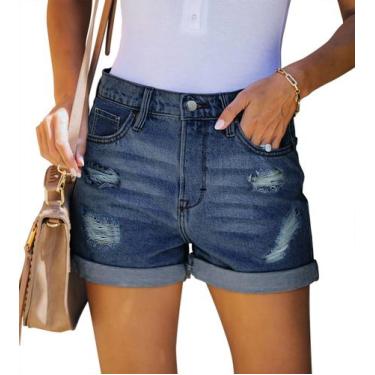 Imagem de Shorts jeans, apenas jeans puff, cintura alta, desgastados, plus size 